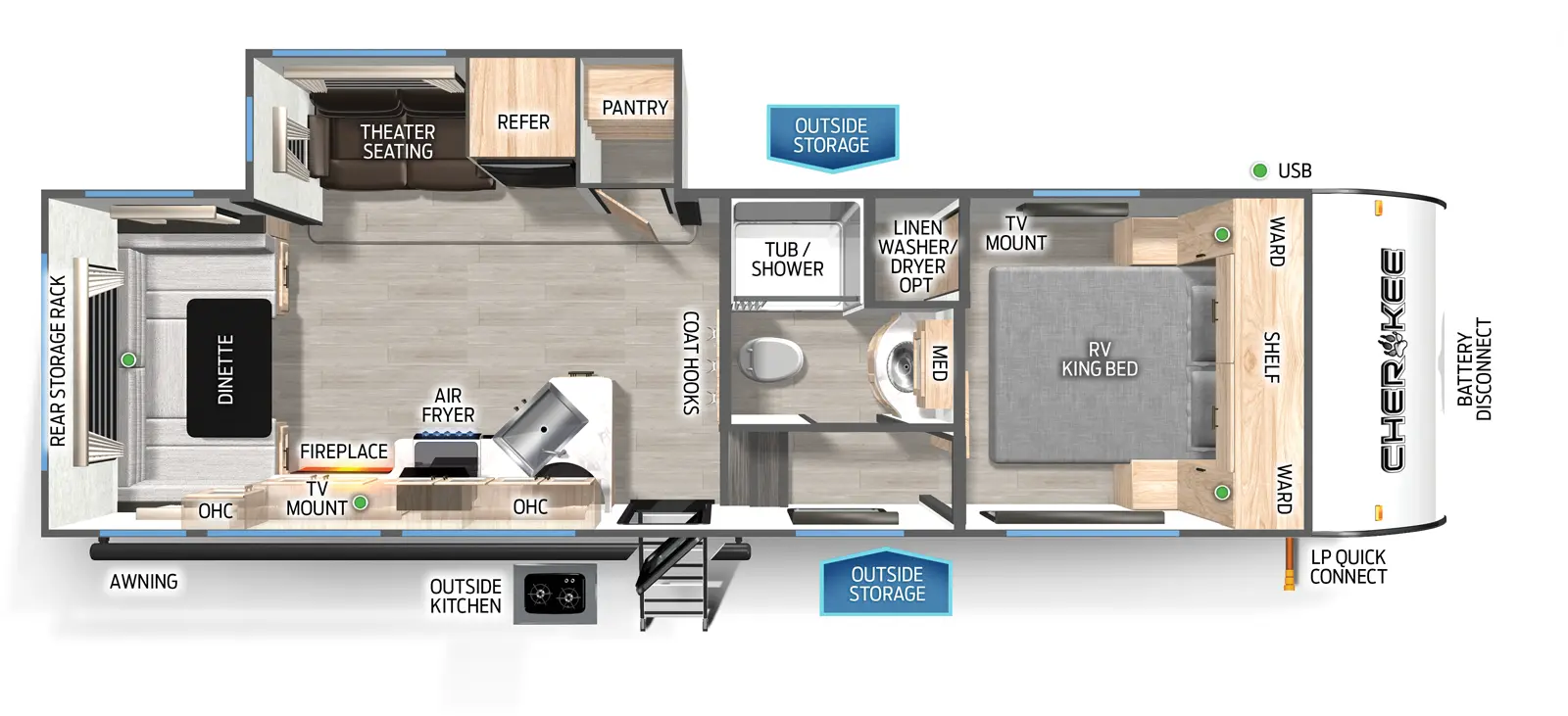 Cherokee 265SBBL Floorplan